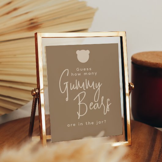 Minimalistisch eenvoudig modern Beer Baby shower G Poster