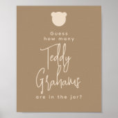 Minimalistisch eenvoudig modern Beer Baby shower G Poster (Voorkant)