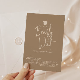 Minimalistisch eenvoudig modern beer Baby shower Kaart