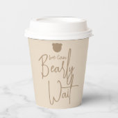 Minimalistisch eenvoudig modern beer Baby shower Papieren Bekers (Voorkant)