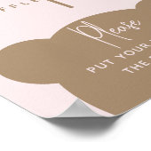 Minimalistisch eenvoudig modern Beer Baby shower Poster (Hoek)