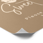 Minimalistisch eenvoudig modern Beer Baby shower,  Poster (Hoek)