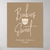 Minimalistisch eenvoudig modern Beer Baby shower,  Poster (Voorkant)