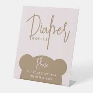 Minimalistisch eenvoudig modern Beer Baby shower Reclamebord Met Voetstuk