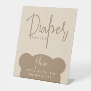 Minimalistisch eenvoudig modern Beer Baby shower Reclamebord Met Voetstuk