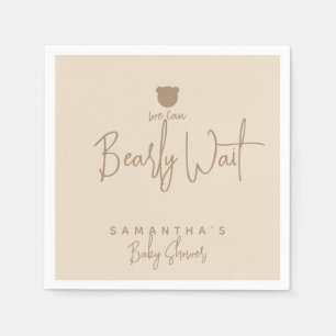 Minimalistisch eenvoudig modern beer Baby shower Servet