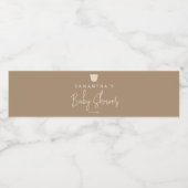 Minimalistisch eenvoudig modern beer Baby shower Waterfles Etiket (Enkel label)