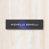 Minimalistisch Eenvoudig Modern Blauw Zwart Deurbordje (Voorkant)