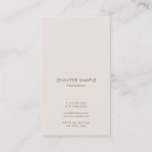 Minimalistisch eenvoudig modern elegant handgeschr visitekaartje (Achterkant)