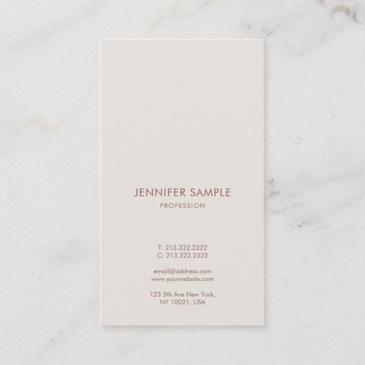 Minimalistisch eenvoudig modern elegant handgeschr visitekaartje (Achterkant)