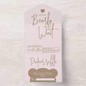 Minimalistisch eenvoudig modern klein beer Baby sh All In One Uitnodiging (Binnen)