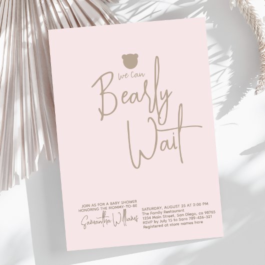 Minimalistisch eenvoudig modern klein beer Baby sh Kaart