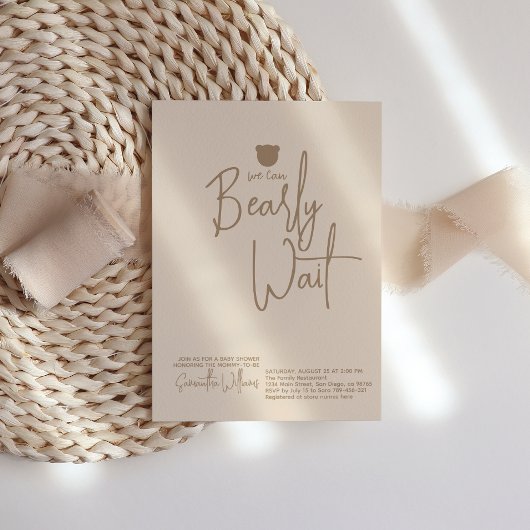 Minimalistisch eenvoudig modern klein beer Baby sh Kaart