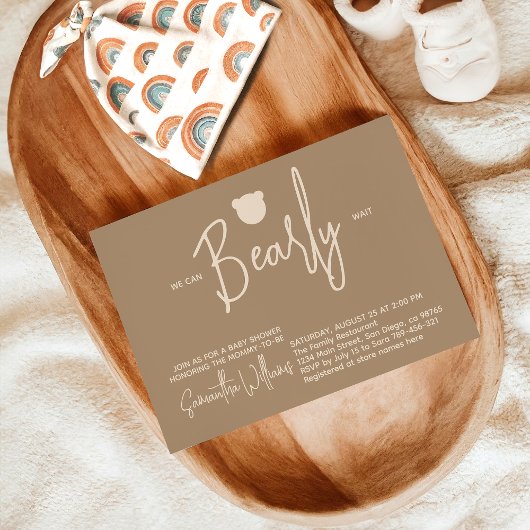 Minimalistisch eenvoudig modern klein beer Baby sh Kaart