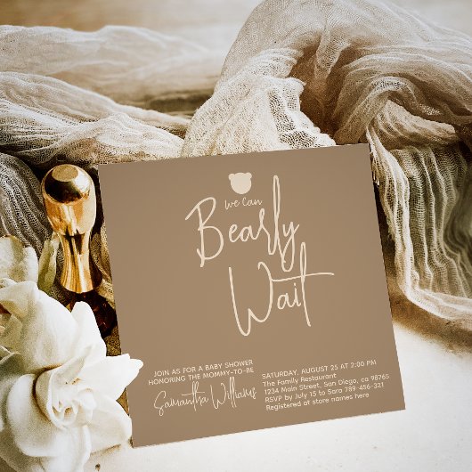 Minimalistisch eenvoudig modern klein beer Baby sh Kaart