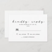 Minimalistisch Eenvoudig Modern Memorial Reply RSVP Kaartje (Voorkant / Achterkant)