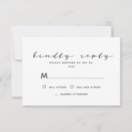 Minimalistisch Eenvoudig Modern Memorial Reply RSVP Kaartje