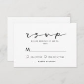 Minimalistisch Eenvoudig Modern Memorial Reply RSVP Kaartje (Voorkant / Achterkant)