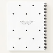 Minimalistisch Eenvoudig Modern Monogram Hartrecep Notitieboek (Achterkant)