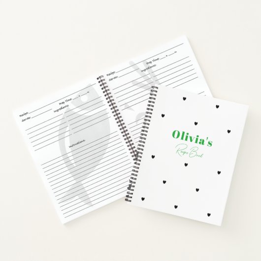 Minimalistisch Eenvoudig Modern Monogram Hartrecep Notitieboek (Binnen)