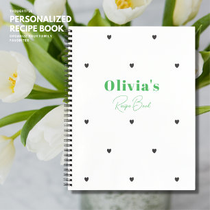 Minimalistisch Eenvoudig Modern Monogram Hartrecep Notitieboek
