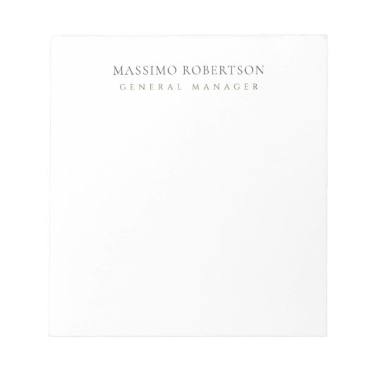 Minimalistisch Eenvoudig Modern Notitieblok (Voorkant)