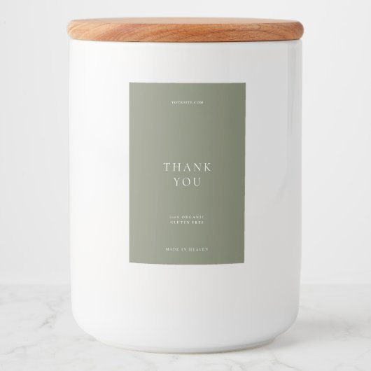 Minimalistisch Eenvoudig Modern Sage Body Butter Voedselcontainer Etiket (Voorkant)