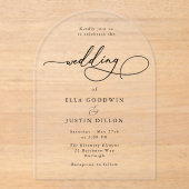 Minimalistisch eenvoudig modern script acryl uitnodigingen (Voorkant)