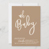 Minimalistisch eenvoudig modern script Baby shower Kaart (Voorkant)