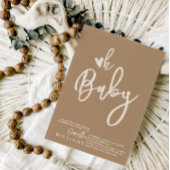 Minimalistisch eenvoudig modern script Baby shower Kaart