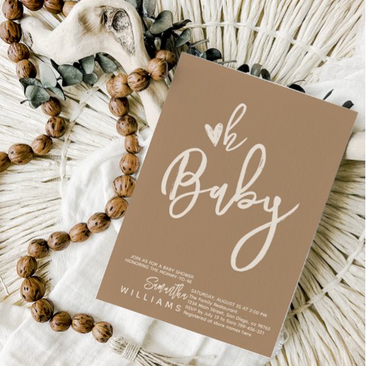 Minimalistisch eenvoudig modern script Baby shower Kaart