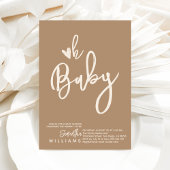Minimalistisch eenvoudig modern script Baby shower Kaart