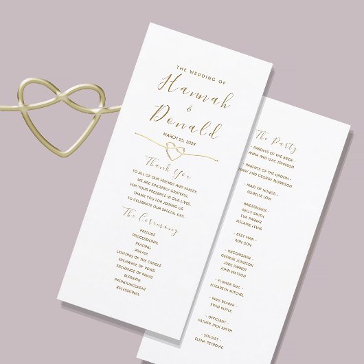 Minimalistisch Eenvoudig Modern Trouwceremonieprog