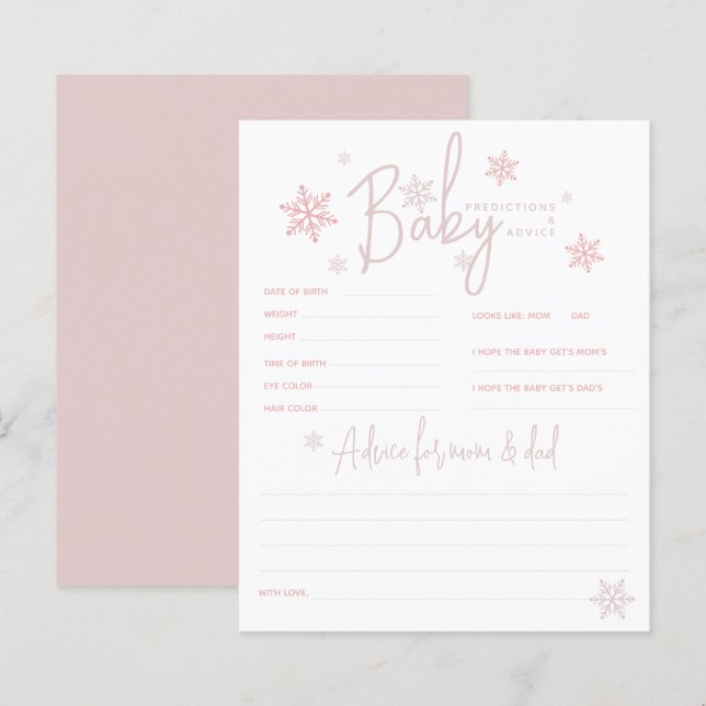 Minimalistisch eenvoudig modern winter Baby shower (Voorkant / Achterkant)