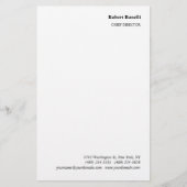 Minimalistisch Eenvoudig Modern Wit Briefpapier (Voorkant)