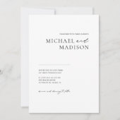 Minimalistisch eenvoudig modern zwart-wit huwelijk kaart (Voorkant)