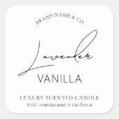 Minimalistisch Eenvoudig Modern Zwart Wit Kaarsene Vierkante Sticker (Voorkant)