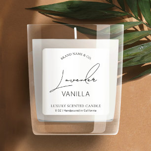 Minimalistisch Eenvoudig Modern Zwart Wit Kaarsene Vierkante Sticker