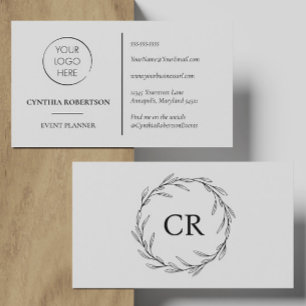 Minimalistisch Eenvoudig Monogram Logo Olijftak Kr Visitekaartje