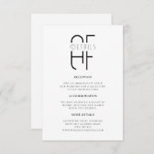 Minimalistisch eenvoudig monogram moderne witte br informatiekaartje (Voorkant / Achterkant)