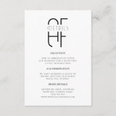 Minimalistisch eenvoudig monogram moderne witte br informatiekaartje (Voorkant)