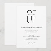 Minimalistisch eenvoudig monogram moderne witte br kaart (Voorkant / Achterkant)