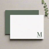Minimalistisch Eenvoudig Monogram Schoon Salie Gro Notitiekaartje