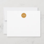 Minimalistisch eenvoudig mosterdgeel monogram notitiekaartje (Voorkant)