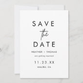 Minimalistisch eenvoudig niet-fotohuwelijk sparen  save the date (Voorkant)