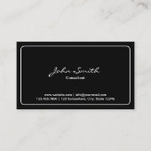 Minimalistisch eenvoudig omhuld platte zwart visitekaartje (Voorkant)