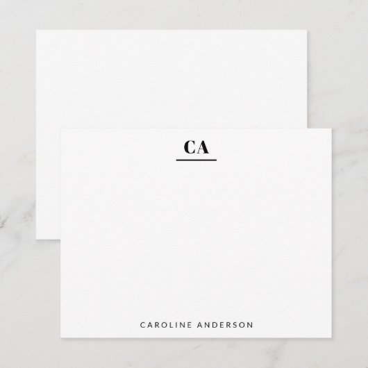 Minimalistisch, eenvoudig op maat gemaakt, modern notitiekaartje (Voorkant / Achterkant)