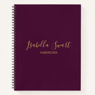 Minimalistisch eenvoudig paars bedrijf notitieboek