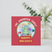 Minimalistisch Eenvoudig  Prettige feestdagen Rood Feestdagenkaart (Staand voorkant)