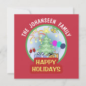 Minimalistisch Eenvoudig  Prettige feestdagen Rood Feestdagenkaart (Voorkant)